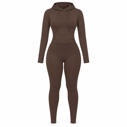 ⏰Aktion endet bald!⏰ Zweiteiliges Damen-Outfit Rundhalsshirt mit langen Ärmeln und passende Hose für den Herbst