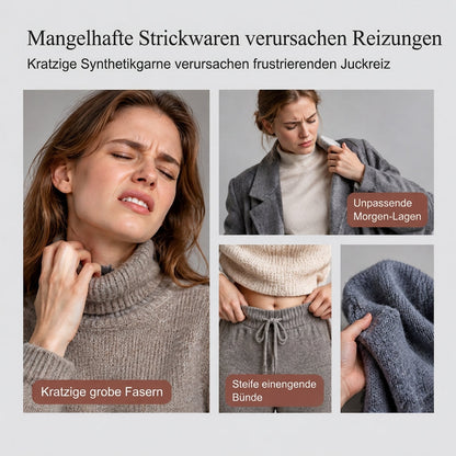 Zweiteiliges Damen-Set aus lockerer Rollkragenpullover und Strickhose - Locker, dick, warm für Herbst und Winter