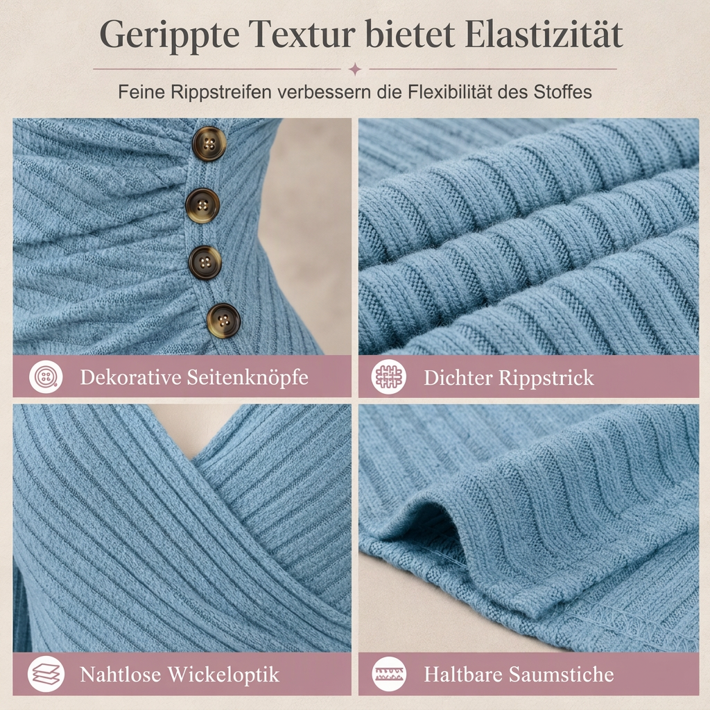 Damen Freizeit Oberteil, V-Ausschnitt, Langarm, Unifarben, für Frühling und Herbst