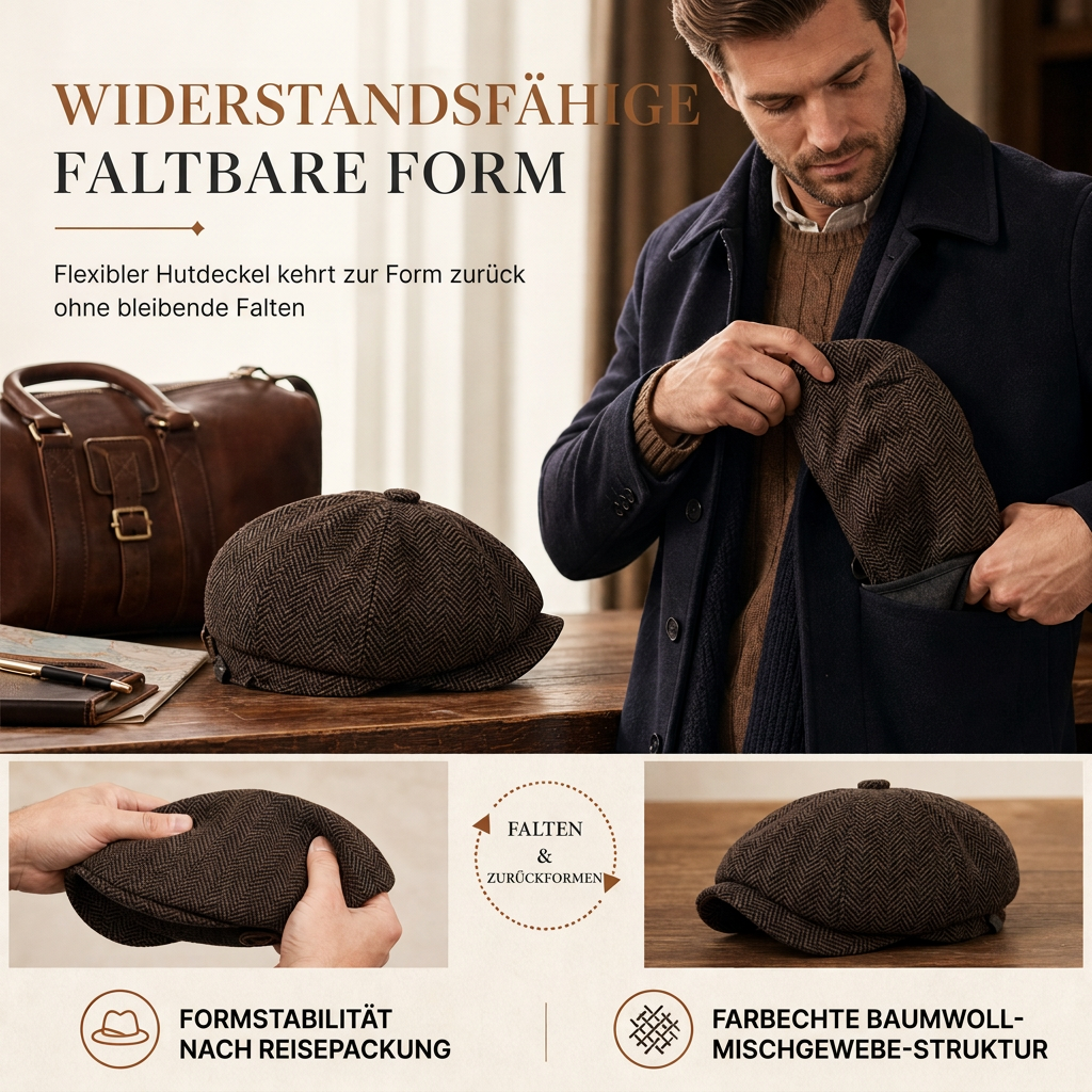 🧢 Vintage British Stil Unisex Newsboy Kappe | Kein langweiliger Hut, kein unbequemer Sitz – Klassisch & lässig für Alltag & Freizeit ✨