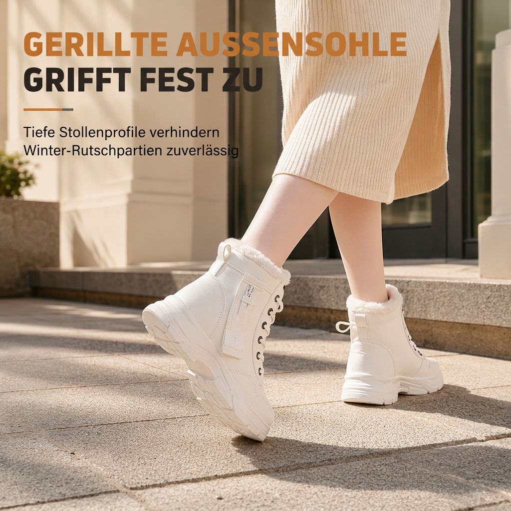 Damen Winter-Schnürstiefel mit Plüschfutter