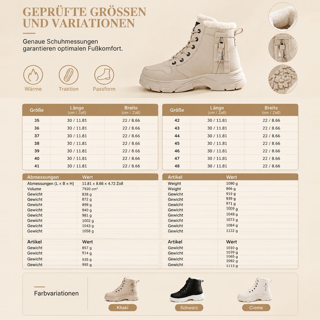 Damen Winter-Schnürstiefel mit Plüschfutter