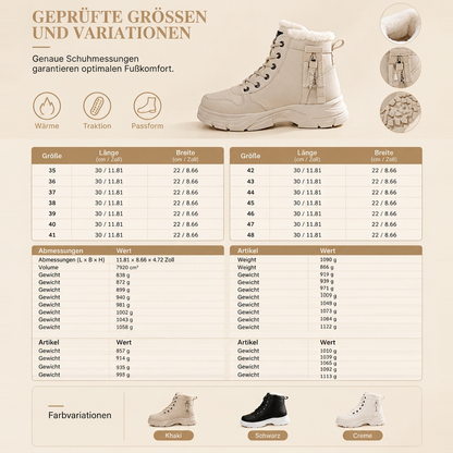 Damen Winter-Schnürstiefel mit Plüschfutter