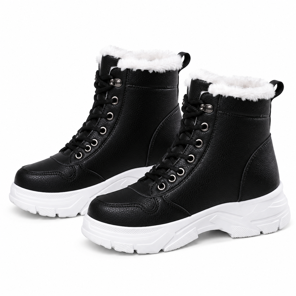 Damen Winter-Schnürstiefel mit Plüschfutter