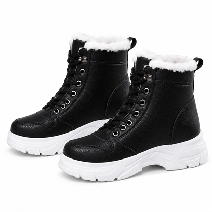 Damen Winter-Schnürstiefel mit Plüschfutter