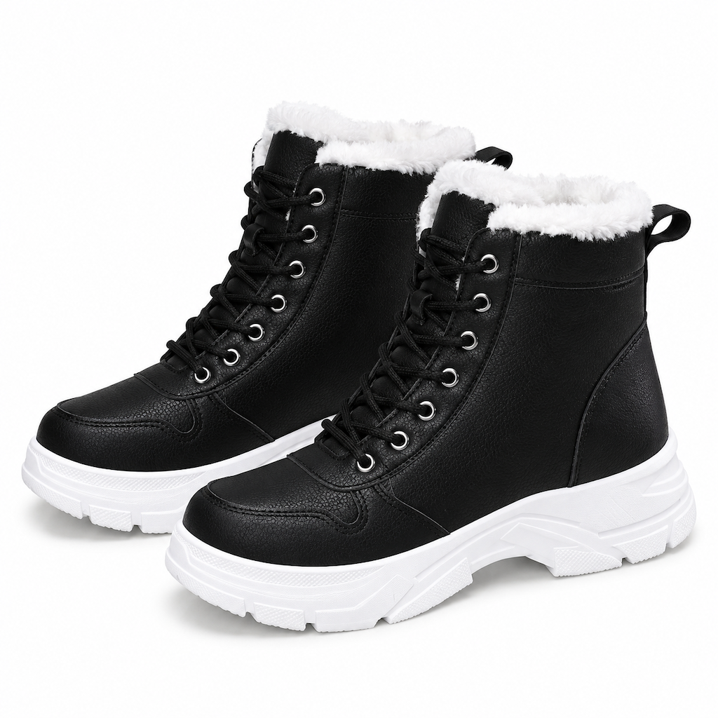 Damen Winter-Schnürstiefel mit Plüschfutter