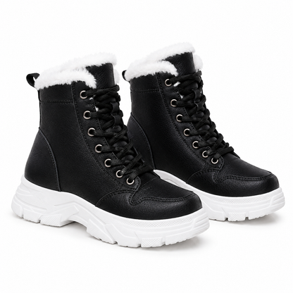 Damen Winter-Schnürstiefel mit Plüschfutter