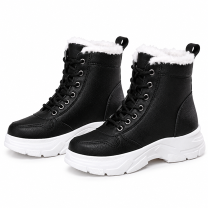 Damen Winter-Schnürstiefel mit Plüschfutter
