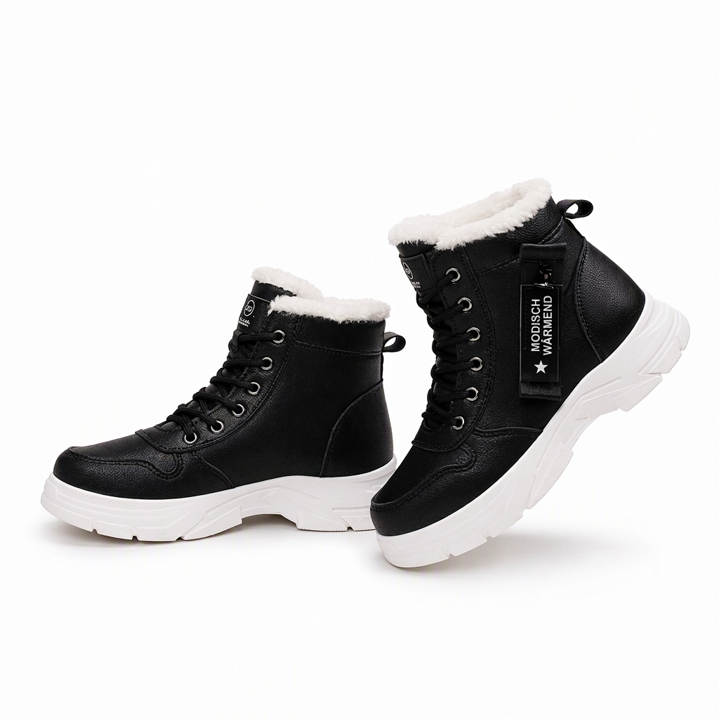 Damen Winter-Schnürstiefel mit Plüschfutter
