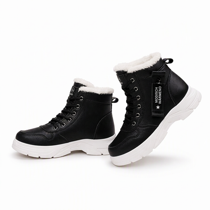 Damen Winter-Schnürstiefel mit Plüschfutter