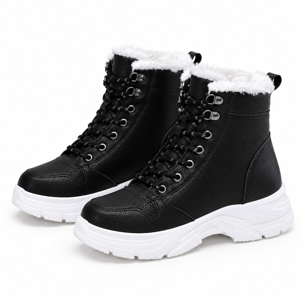 Damen Winter-Schnürstiefel mit Plüschfutter
