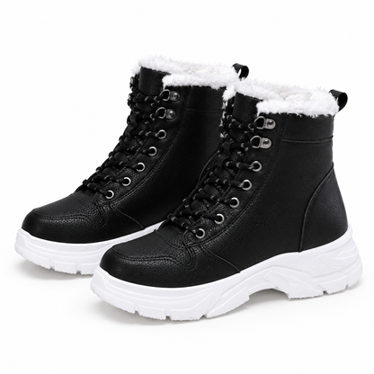 Damen Winter-Schnürstiefel mit Plüschfutter