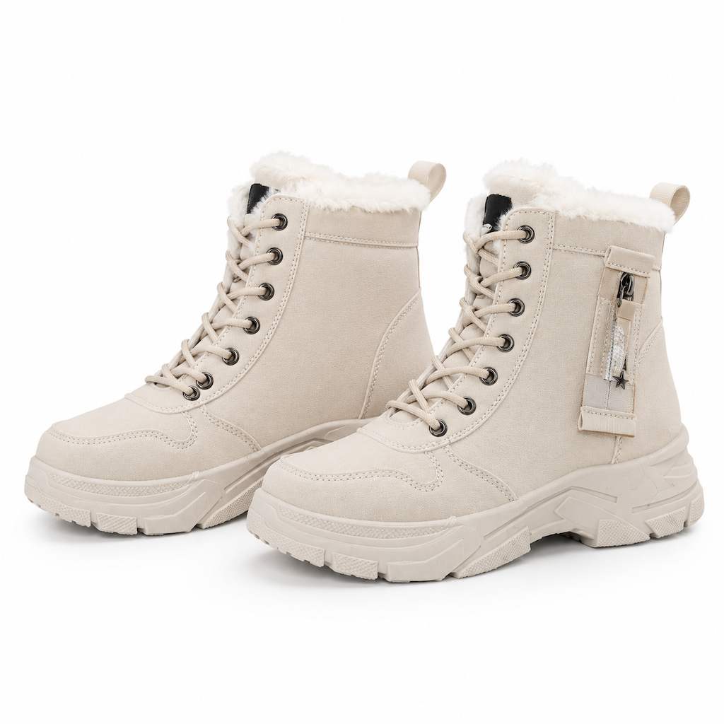 Damen Winter-Schnürstiefel mit Plüschfutter