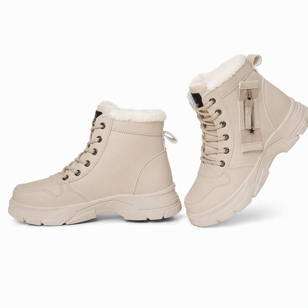 Damen Winter-Schnürstiefel mit Plüschfutter