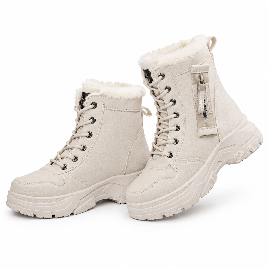 Damen Winter-Schnürstiefel mit Plüschfutter