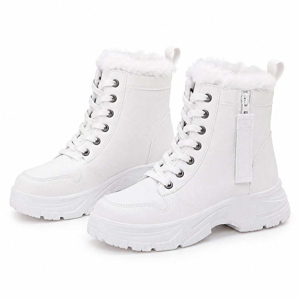 Damen Winter-Schnürstiefel mit Plüschfutter