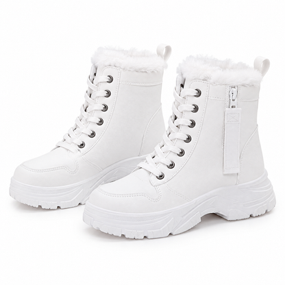 Damen Winter-Schnürstiefel mit Plüschfutter
