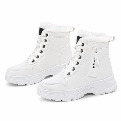 Damen Winter-Schnürstiefel mit Plüschfutter