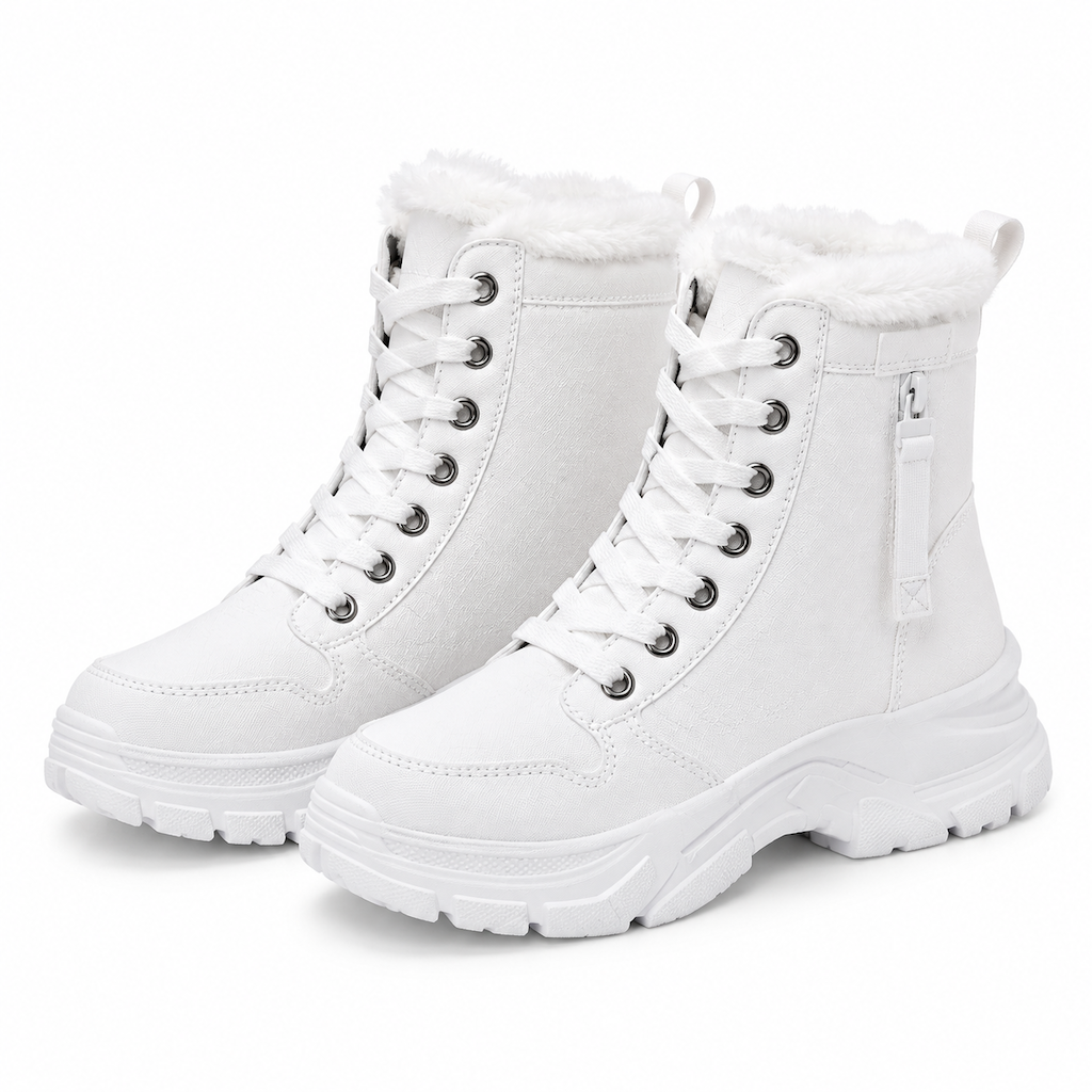 Damen Winter-Schnürstiefel mit Plüschfutter
