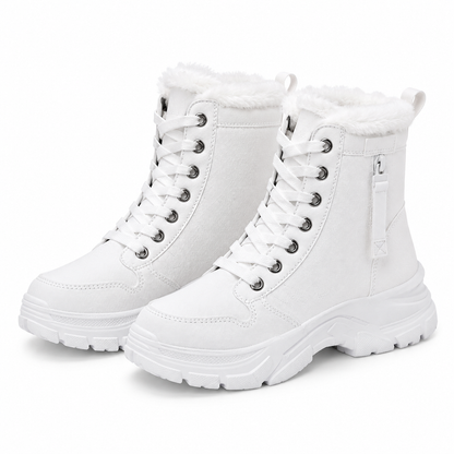 Damen Winter-Schnürstiefel mit Plüschfutter