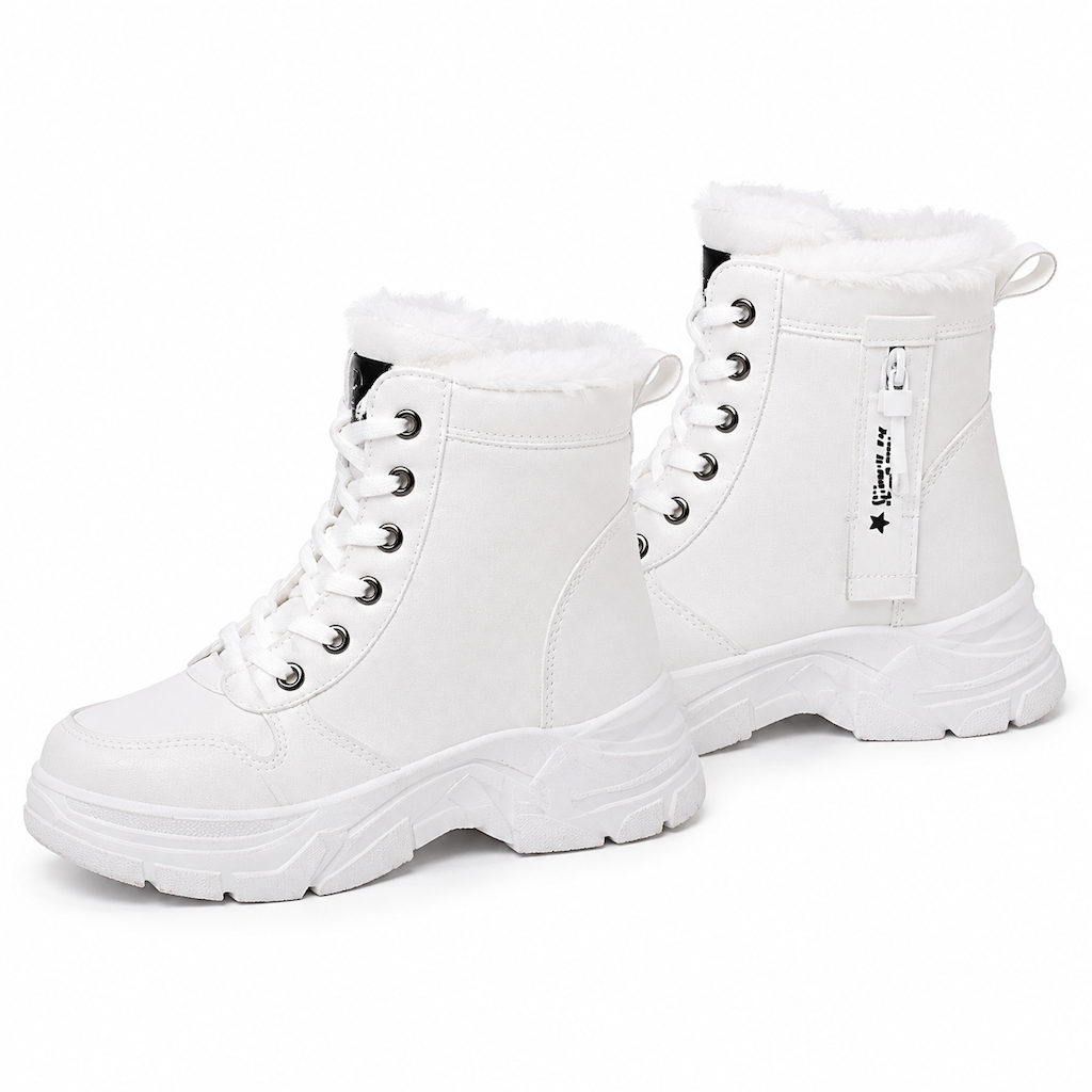 Damen Winter-Schnürstiefel mit Plüschfutter