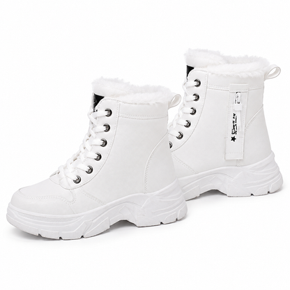 Damen Winter-Schnürstiefel mit Plüschfutter