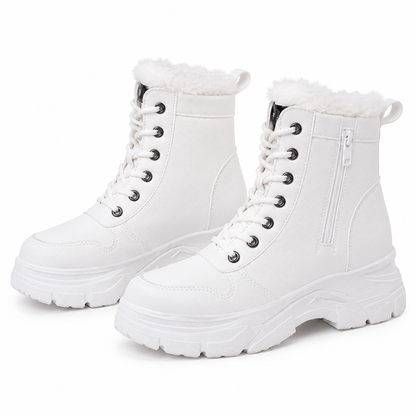 Damen Winter-Schnürstiefel mit Plüschfutter