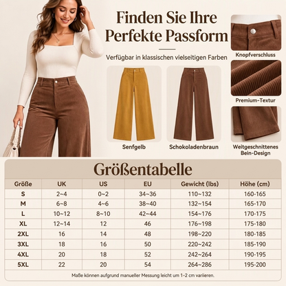 📢🎉50%Rabatt!!!🛍️✨ Freizeit-Cordhose für Damen mit weitem Bein
