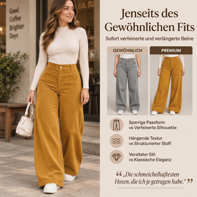 📢🎉50%Rabatt!!!🛍️✨ Freizeit-Cordhose für Damen mit weitem Bein