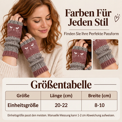 Fingerlose Strickhandschuhe mit langen Bündchen