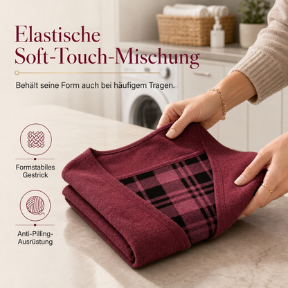 ✨Kariertes Strickoberteil für Damen im Layering-Look