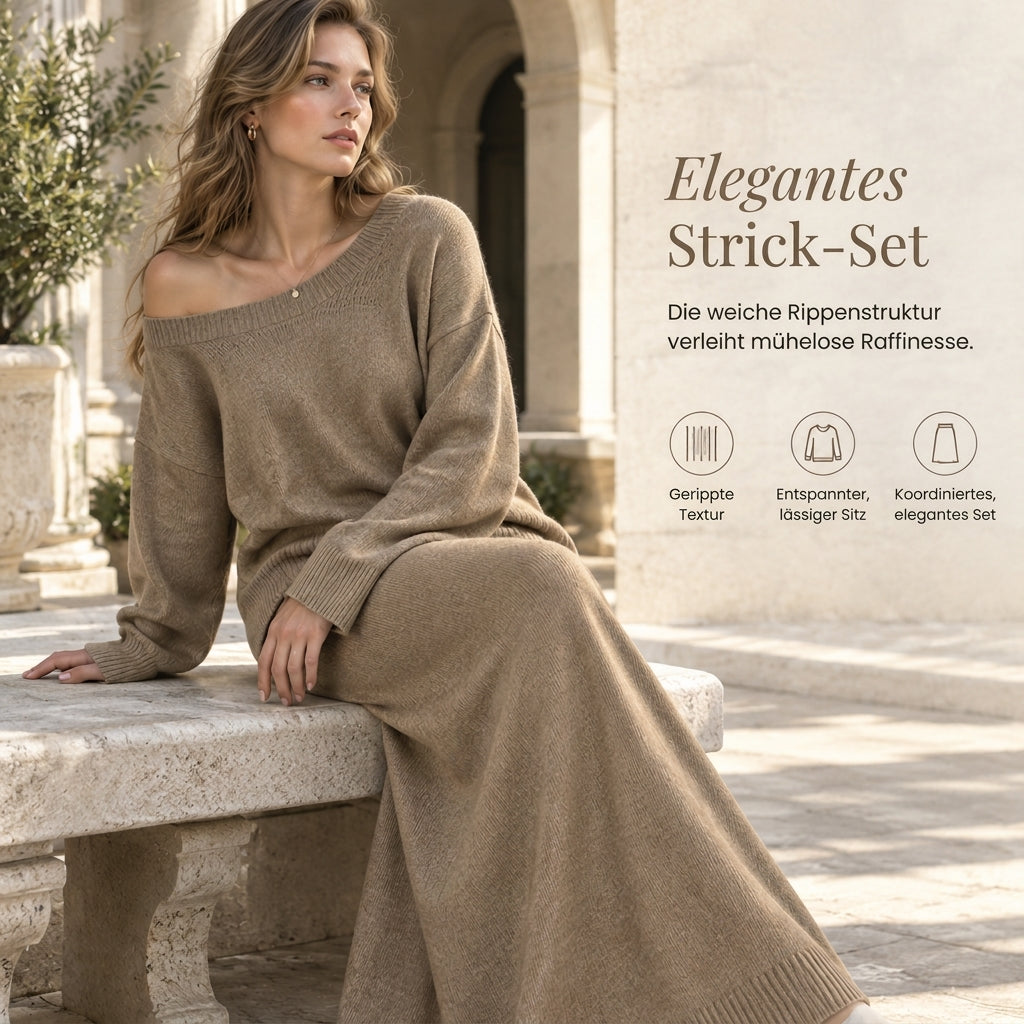 Strick-Zweiteiler für Damen, Relaxed Fit