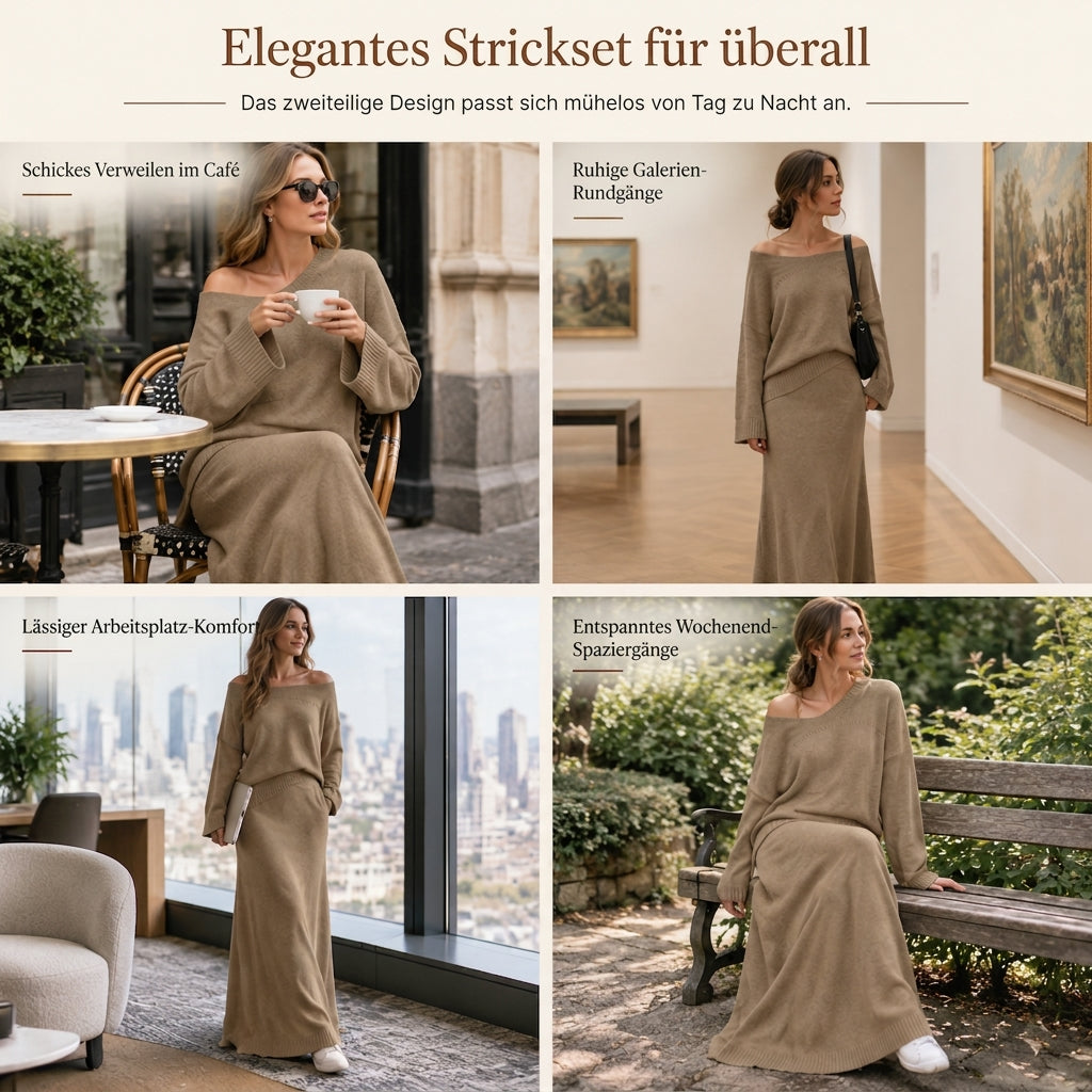 Strick-Zweiteiler für Damen, Relaxed Fit