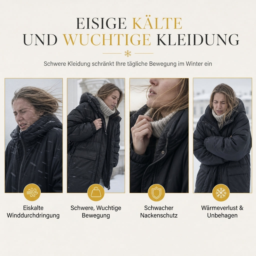 Kurze gepolsterte Winterkapuzenjacke für Damen mit Pelzkragen
