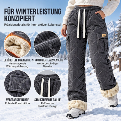 Cord-Cargo-Hosen mit Plüschfutter für Damen