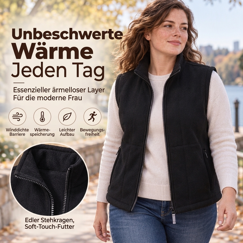 Damen Stehkragen Wärmende Gefütterte Weste