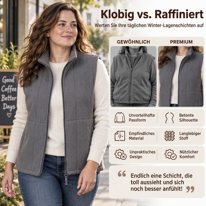 Damen Stehkragen Wärmende Gefütterte Weste