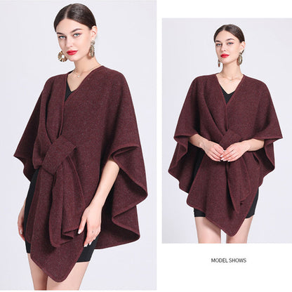 Women's Elegant Faux Wool Wrap Shawl