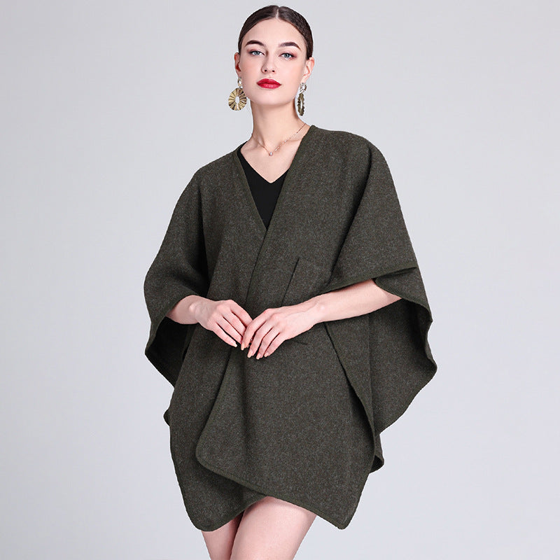 Women's Elegant Faux Wool Wrap Shawl