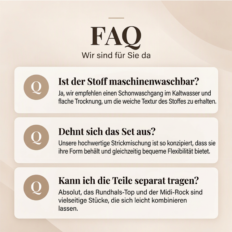 🎉Über 100.000 zufriedene Kunden!🎉 Damen-Strickoberteil mit Rundhalsausschnitt und Midirock-Set