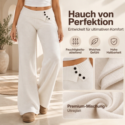 Damen Bequeme Strickhose mit weiter Beinform