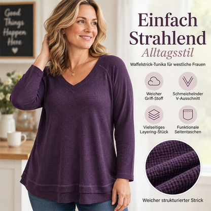 Damen Sweatshirt mit strukturierten Ziernähten und Raglanärmeln