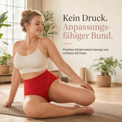 Bequeme High-Waist Baumwoll-Slips für Damen mit sanfter Formung & Spitze