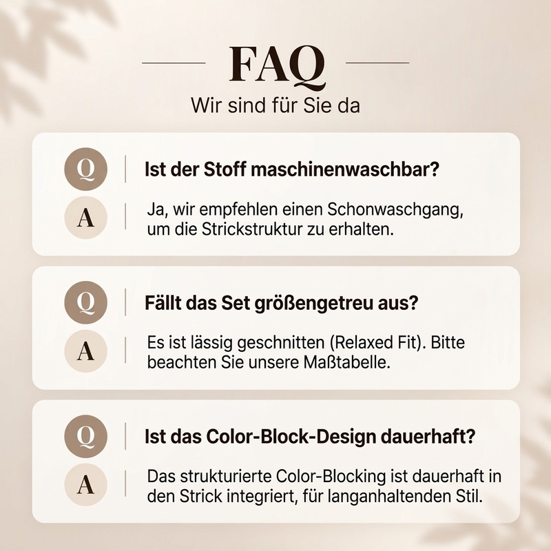 💞Freizeitliches 2-Teiligem Set aus Rippstrick mit Color-Block für Damen