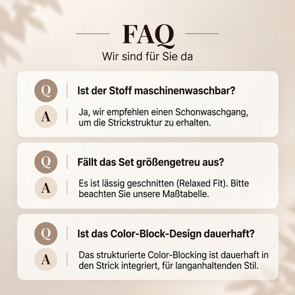 💞Freizeitliches 2-Teiligem Set aus Rippstrick mit Color-Block für Damen