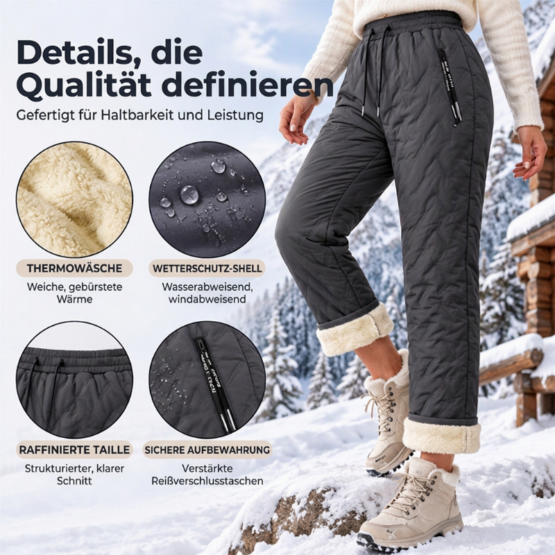 Warme Winterhosen für Damen mit dickem Plüschfutter