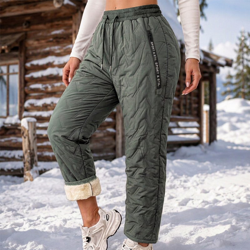 Warme Winterhosen für Damen mit dickem Plüschfutter