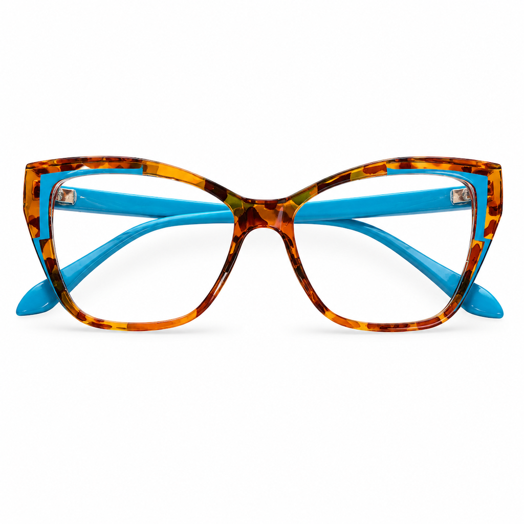 Cyberpunk Cat Eye Blaulichtfilter-Brille für Damen, trendige fotochrome klare Gläser