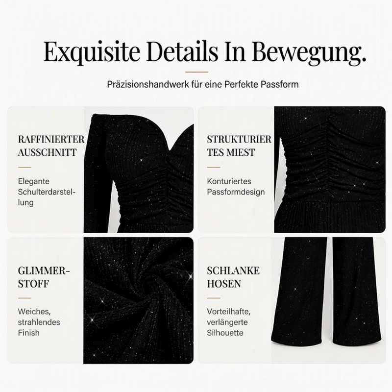 Damen schicker Trägerfreier Jumpsuit mit Pailletten