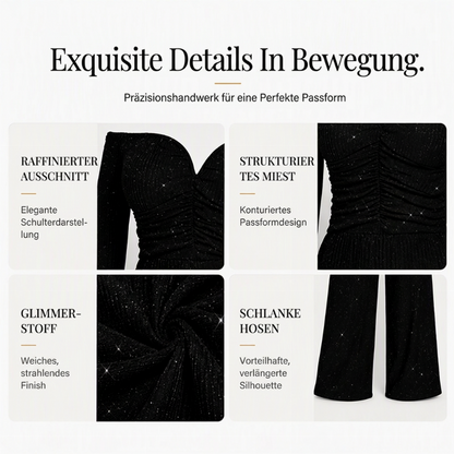 Damen schicker Trägerfreier Jumpsuit mit Pailletten